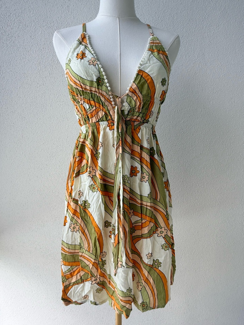 Smocked Sundress with fun pattern for summer, festivals, concerts So flattering!